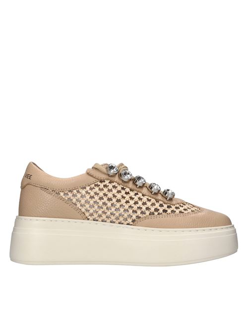 Sneakers in pelle,tessuto e strass EMANUELLE VEE | 451P-302-18-P110CBTER